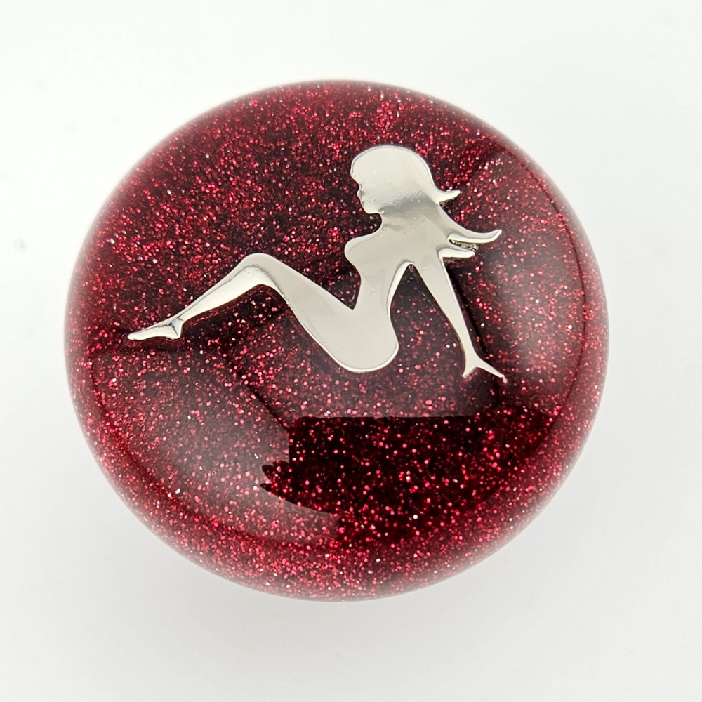 Pink Glitter Vintage Kustom Hanco Style Mudflap Girl Semi Truck Shift Knob  