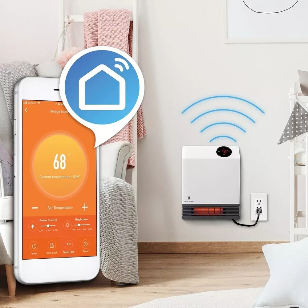 Heat Storm 1000W WiFi Infrared Wall Heater | Energy-Efficient Heater NEW