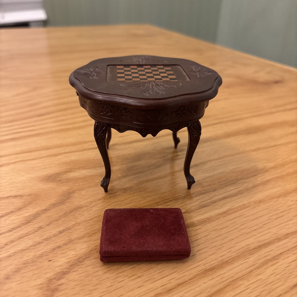 Octagonal Chess Table No Pieces 1:12 Scale Dollhouse by Town Square Miniatures