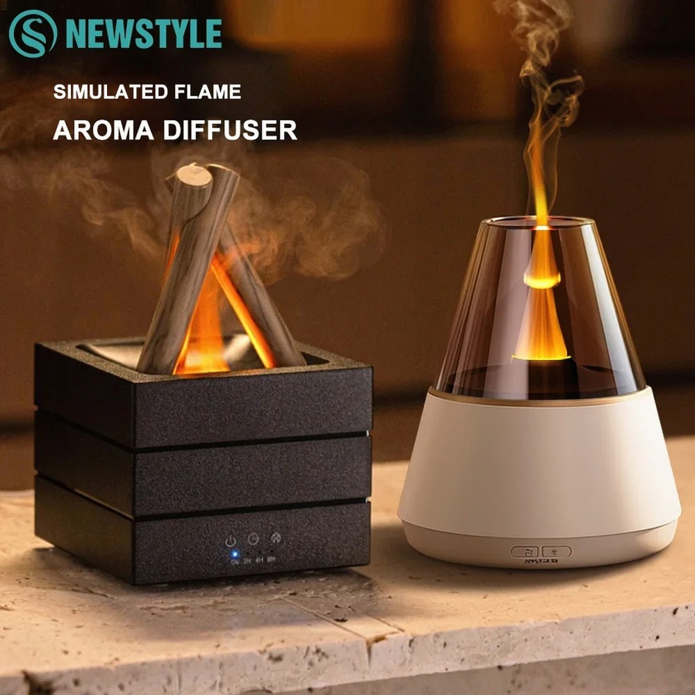 NEWSTYLE Simulated Flame Aroma Diffuser Bonfire Air Humidifier Ultrasonic