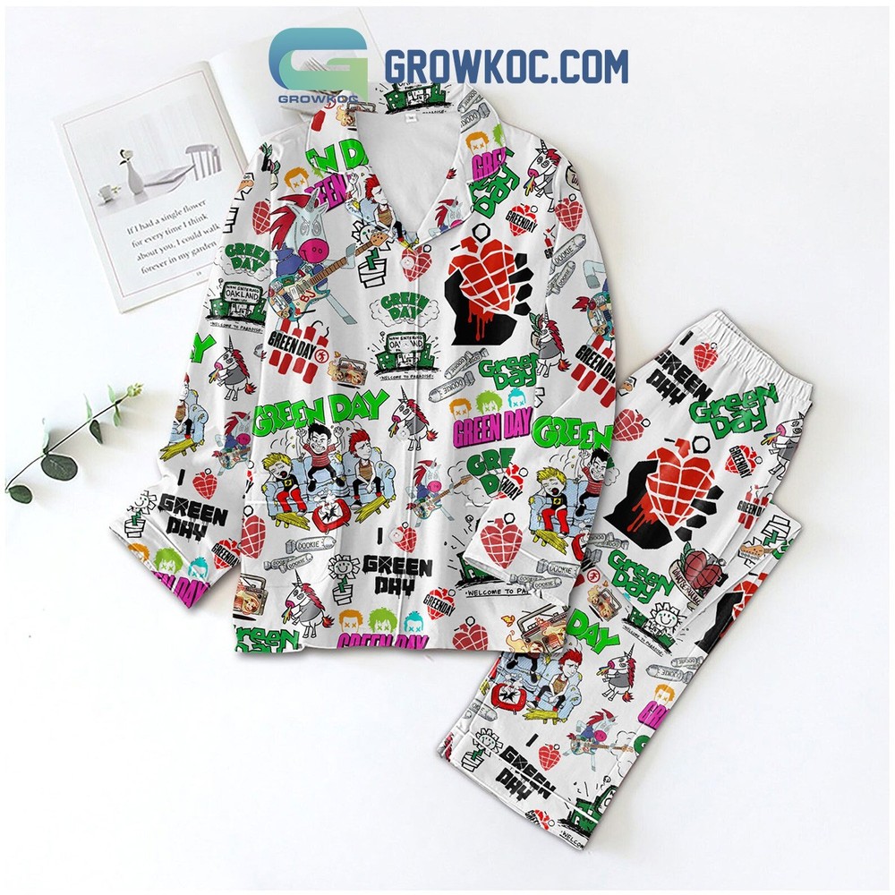 I Love Green Day Welcome To Paradise Polyester Pajamas Set
