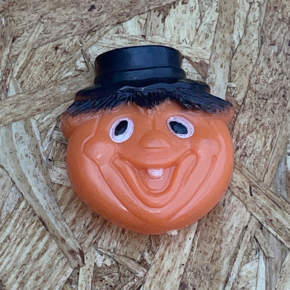 Vintage Halloween Scarecrow Pumpkin Face Clicker Noisemaker Toy
