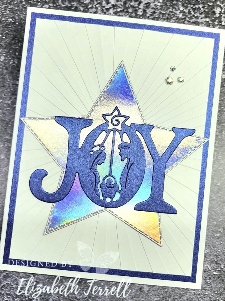 Stampin Up Christmas Card Kit Joy Nativity Religious Christ Ornate Navy