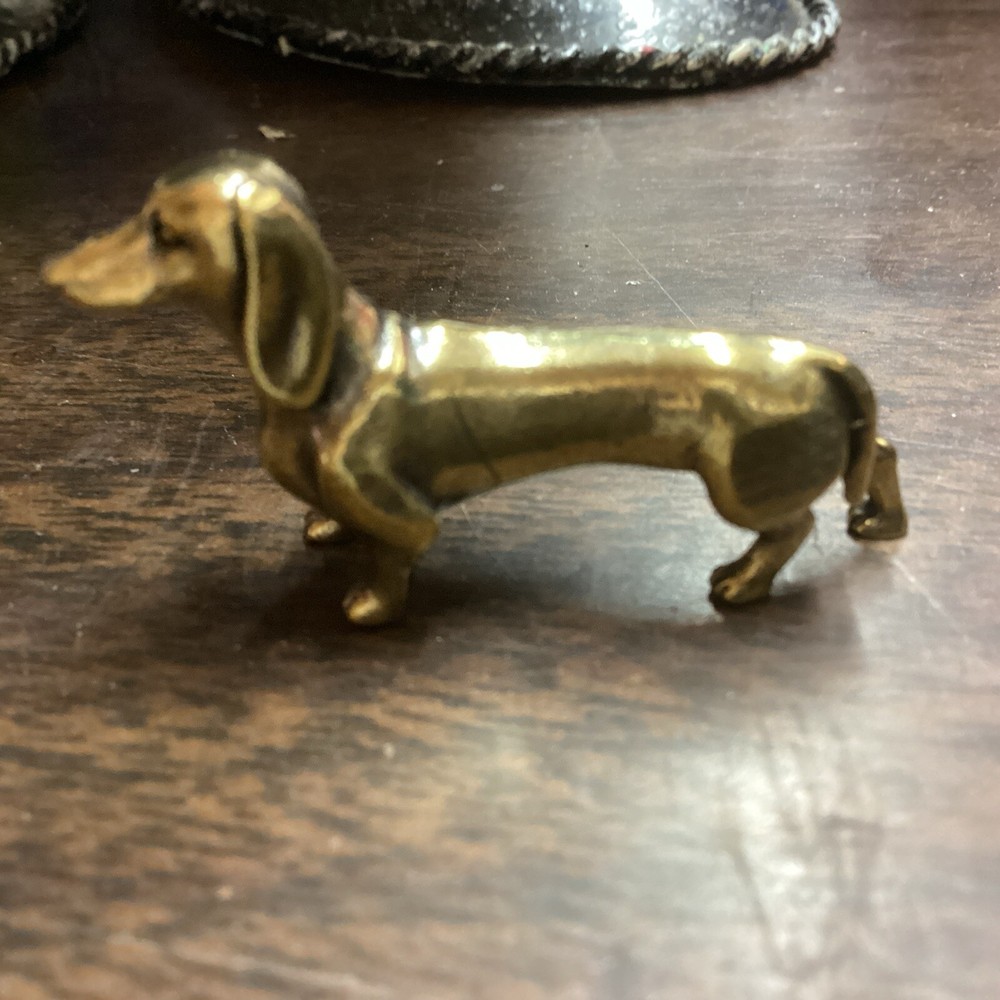 Metal/Brass ? Small Dachshund Figurine, wiener dog, Collectible