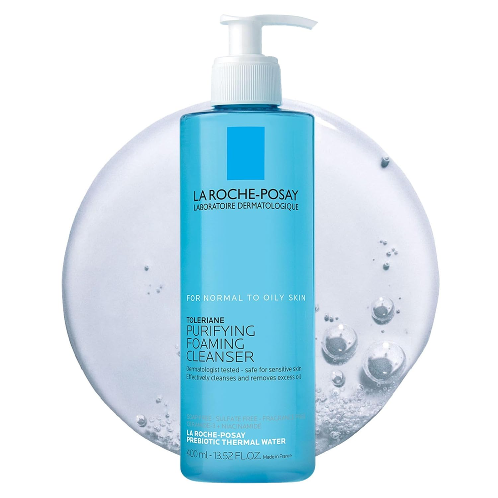 Toleriane Foaming Facial Cleanser with Niacinamide Ceramides Prebiotics