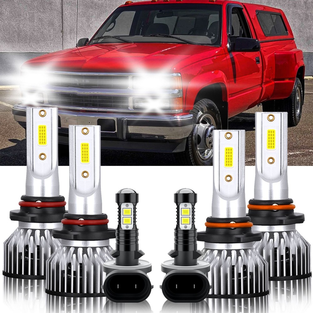 For Chevrolet C3500 1999-2000 6Pcs 9005 9006 881 LED Headlight Bulbs Fog light