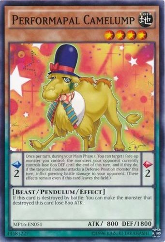 Performapal Camelump Common Card MP16-EN051 Unlimited Edition Moderately Played