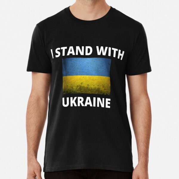 I Stand With Ukraine Support Ukraine Premium T-Shirt S-5XL