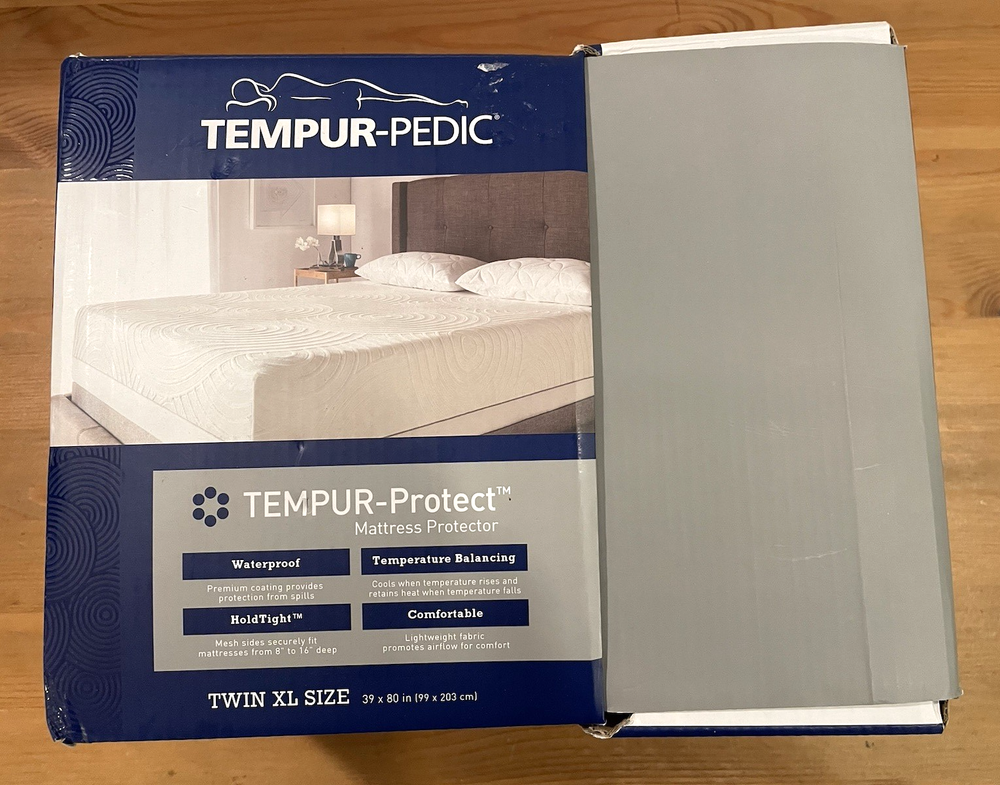 NEW Tempur-Pedic White Waterproof Mattress Protector Twin XL Long TEMPUR-Protect