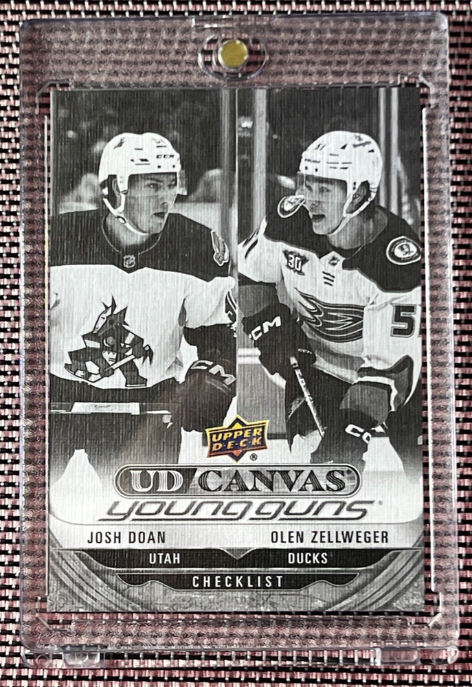 2024-25 UD Series 1 Canvas Young Guns B&W SSP Josh Doan Olen Zellweger C-120  
