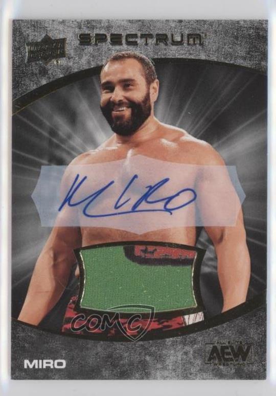 2021 Upper Deck AEW Spectrum Dark Memorabilia Auto /10 Miro #40 Rookie Auto RC