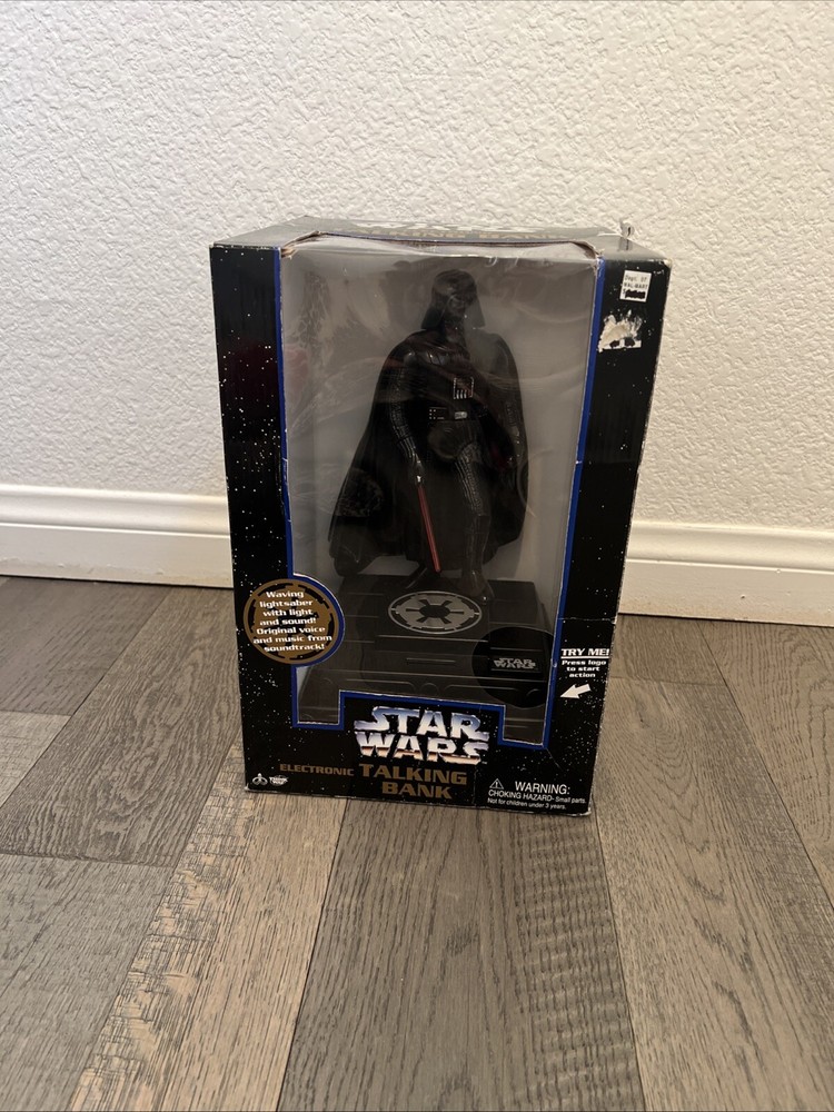 STAR WARS 1996 DARTH VADER Electronic Talking Moving Motion Light Bank Action Figure Collectible