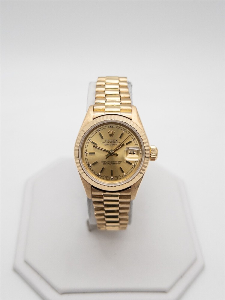 $30,000 ROLEX DATEJUST PRESIDENT 18k Yellow Gold Ladies Watch SERVICED 69138