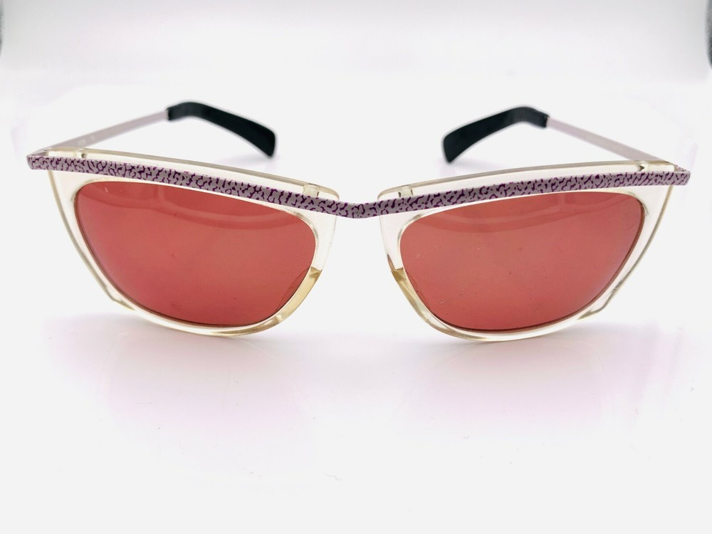 Vintage Purple Translucent Renaissance Sunglass Frames Italy Oval Bob Style  