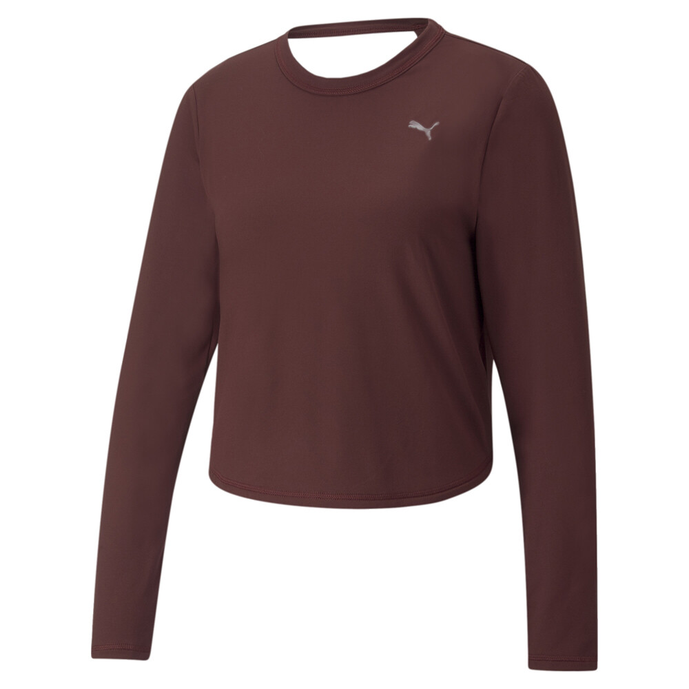 Puma поезд Cloudspun ворота длинным рукавом Athletic футболка женщин фиолетовый повседневный