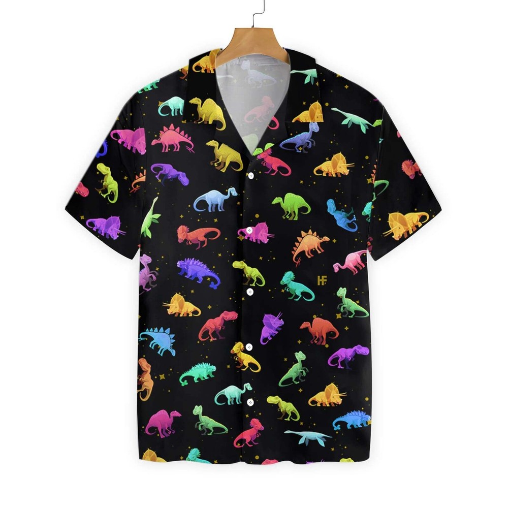 Seamless Dinosaurs Pattern Hawaiian Shirt Men’s US Size Tropical Summer Style New Design Comfortable Casual Wear