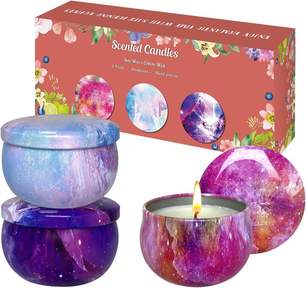 3 Pack Women's Scented Candles Gift Set, 2.5 oz, Contains Rich Essential...
