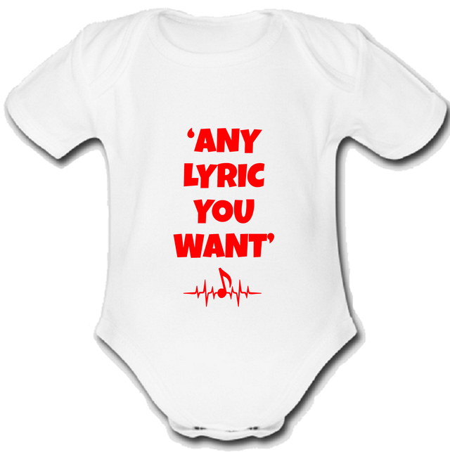 Mariah @ The Scientist babygrow Baby vest grow music present custom LYRIC RED