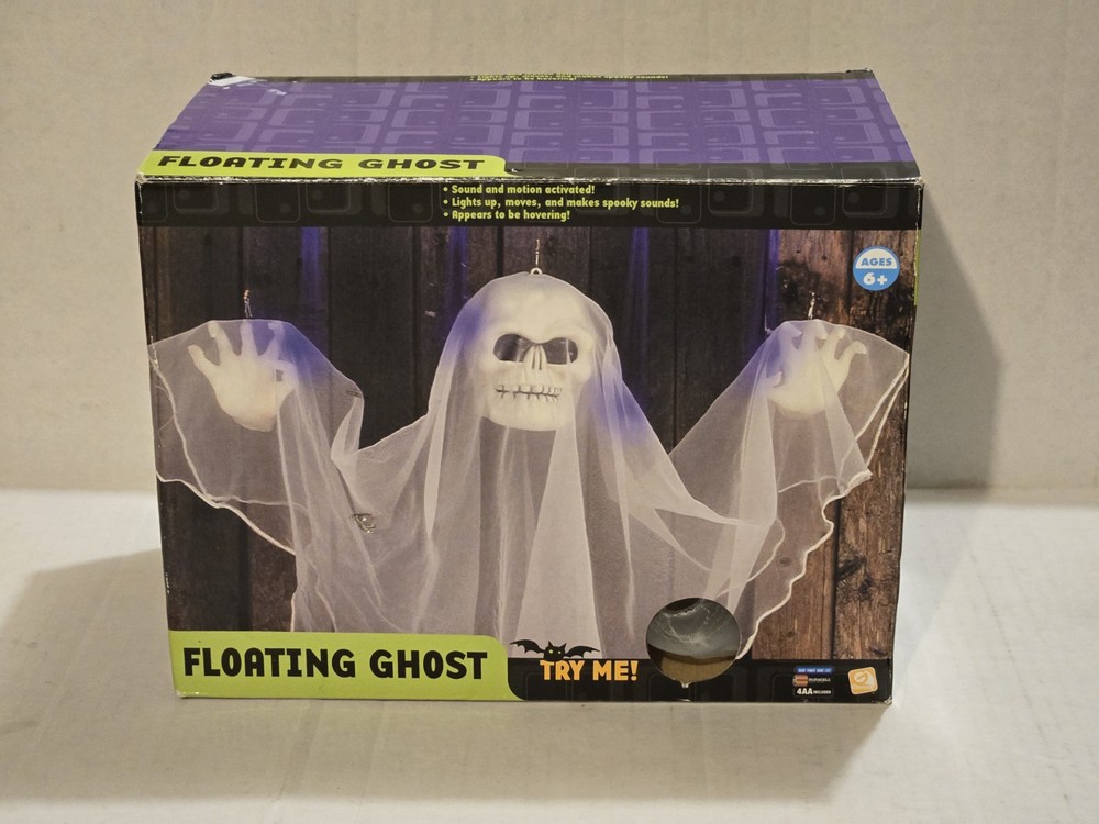 2002 Gemmy Halloween Floating Ghost with Motion Activation Lights and Sound