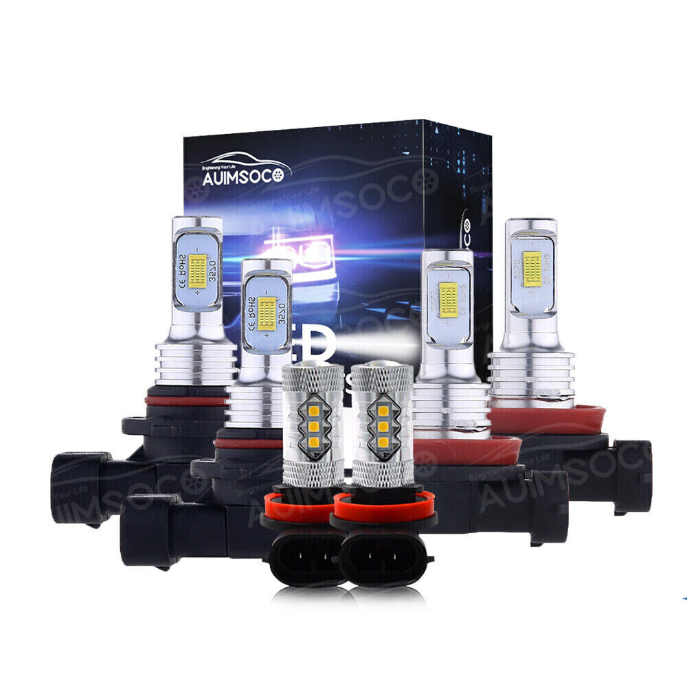 For Honda Odyssey 2011-2017 LED Headlight Fog Lights 6 Bulbs Combo for Car Light