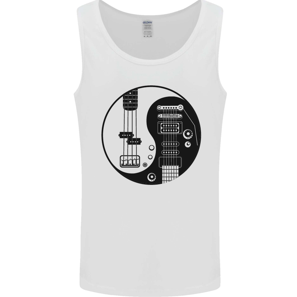 Ying Yang Guitar Guitarist Electric Bass Mens Vest Tank Top