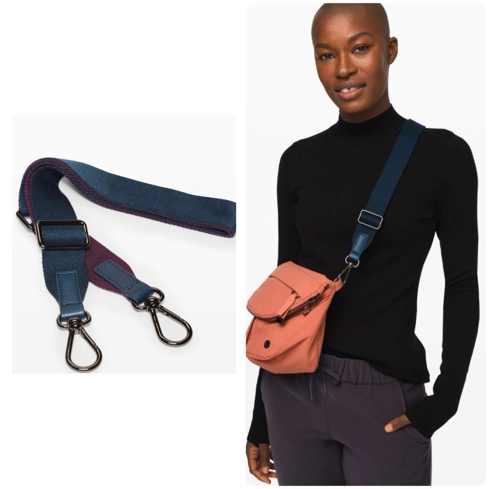 Lululemon Festival Shoulder Bag with Leather Trim in Nocturnal Teal Black Cherry