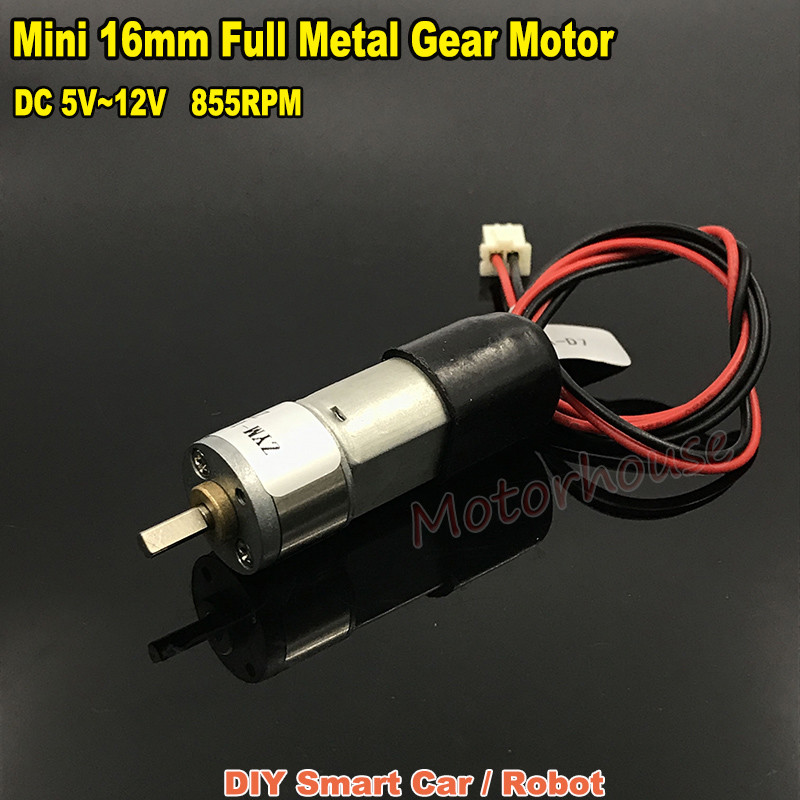 6V 9V 12V 855RPM Micro Metal Gear Motor for Robots Smart Cars