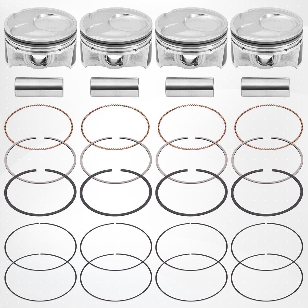 4pcs Pistons & Snap Rings Kit 23041-2E210 Fits 2014-2019 Hyundai Kia Soul 2.0L Engine