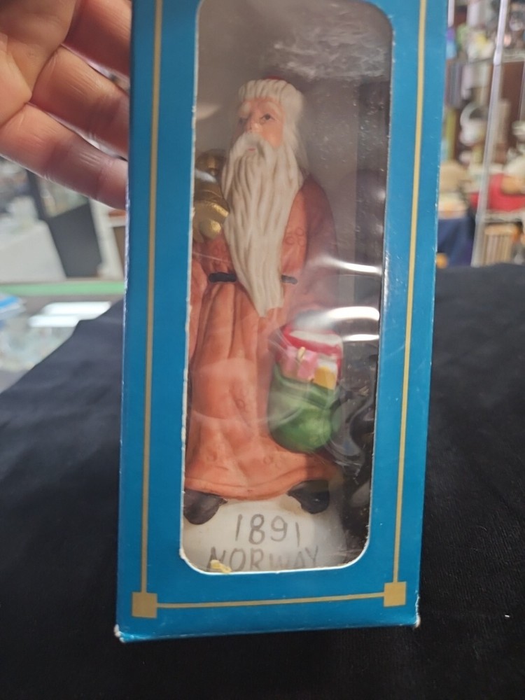 Vintage Old World Santa-NORWAY/1891 Porcelain Christmas Figurine In Box #4