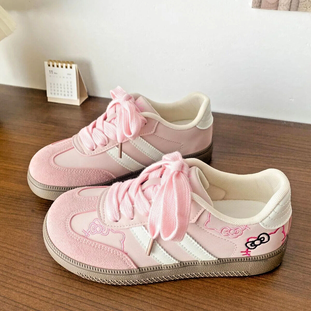 Hello Kitty Pink Thick Soled Sneakers Women Spring Niche Design Casual shoes
