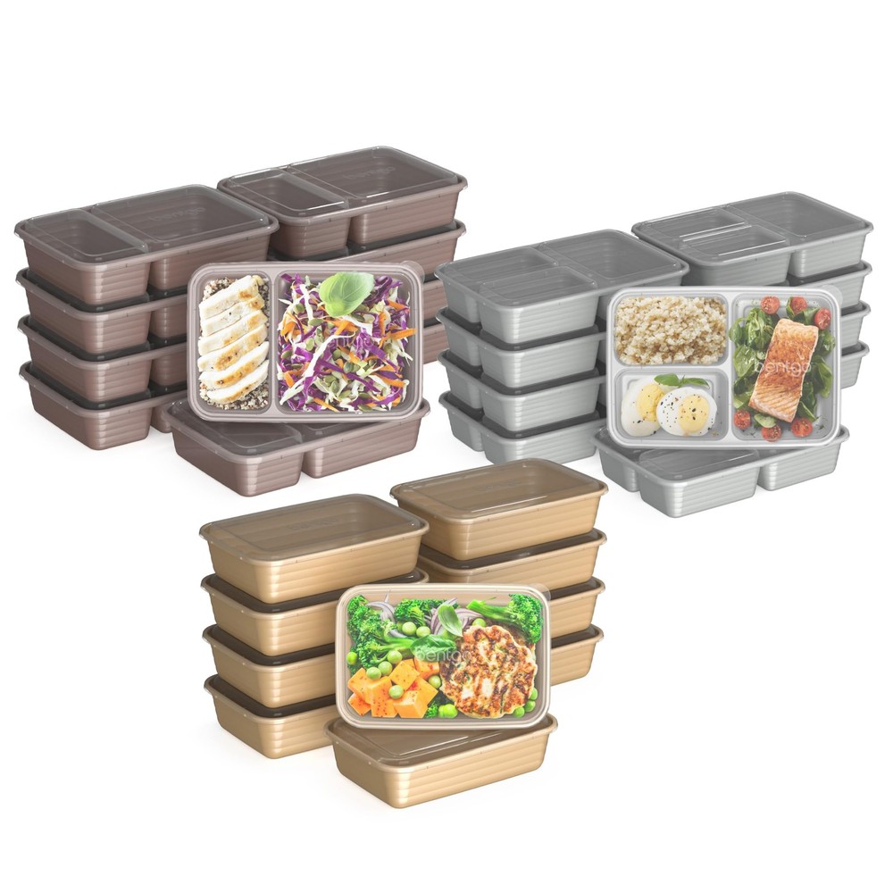 Bentgo Prep 60-Piece Meal Prep Kit with 1-2-3 Compartment Containers – Customizable & Stackable