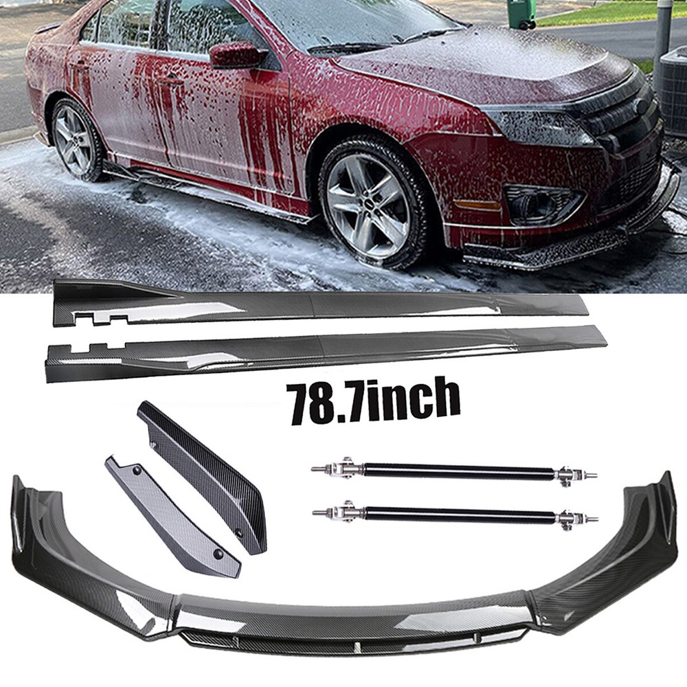 For Ford Fusion 2006-2014 Carbon Fiber Side Skirt Rear Front Bumper Lip Splitter