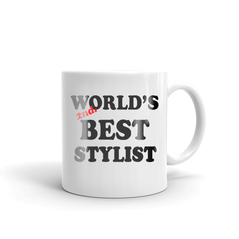 World's 2nd Best Stylist Coffee Tea Ceramic Mug Office Work Cup Gift