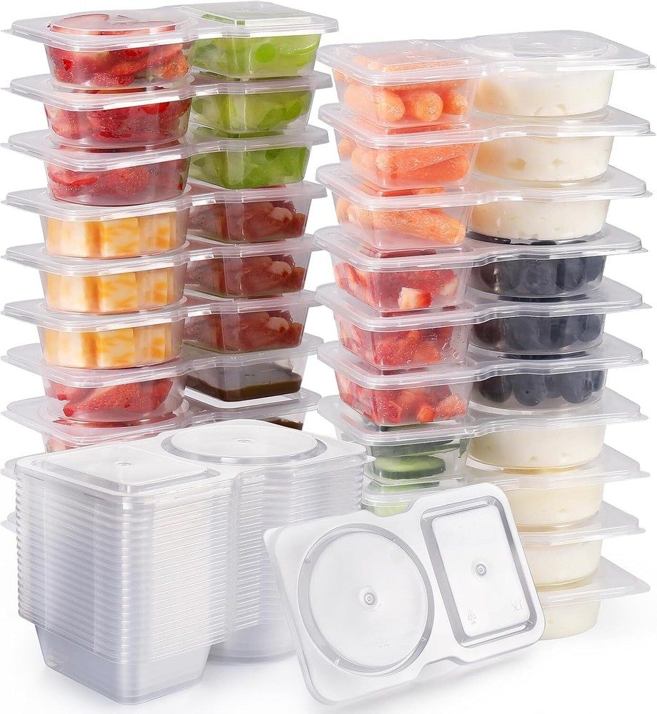 20 Reusable Eco-Friendly Snack Containers with Lids - BPA-Free & Durable