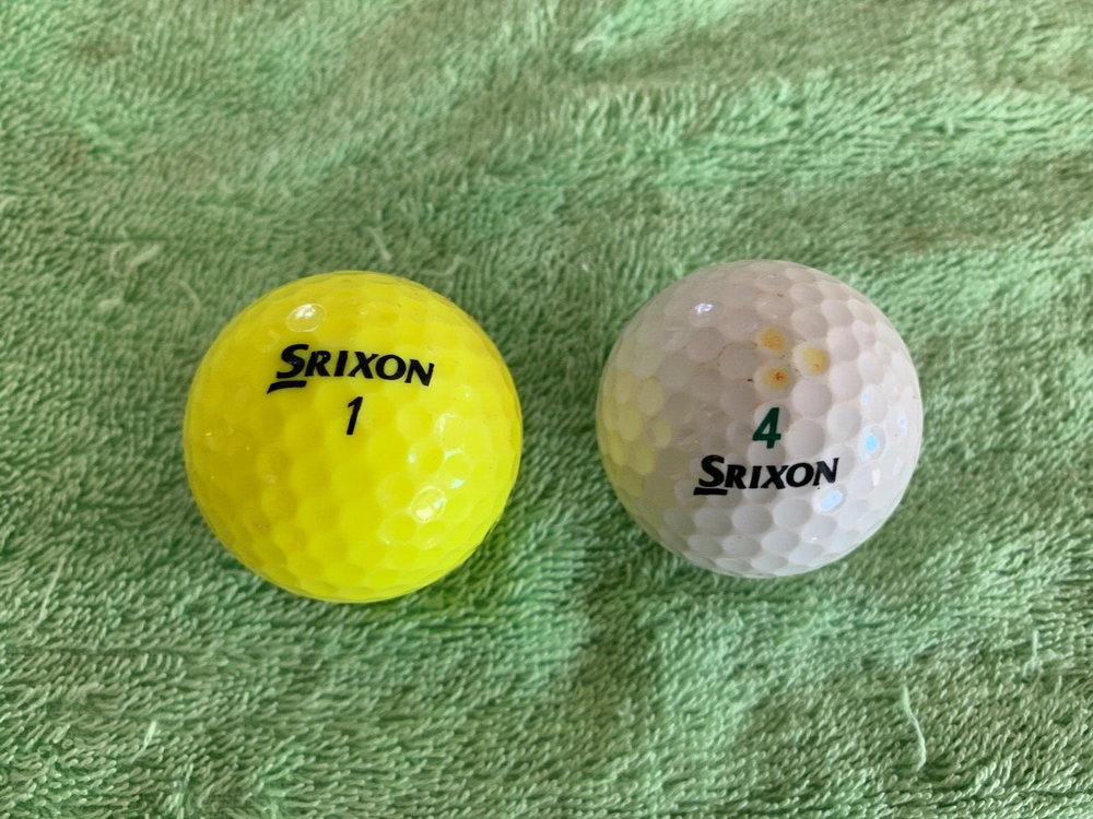 2 SRIXON Golf Balls #1 YELLOW SOFT FEEL And #4 SOFT FEEL VTG BALLS