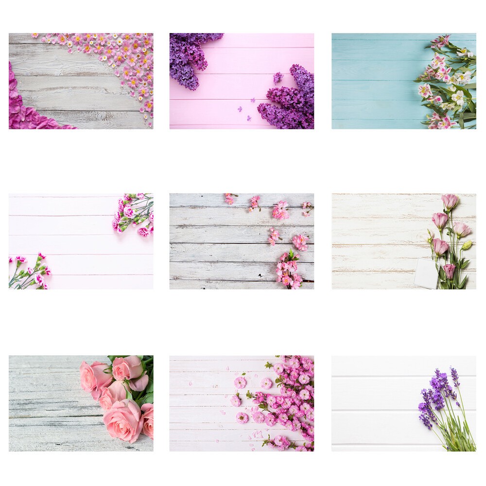 7x5ft 5x3ft Flower Wood Plank Wall Backdrop Props Photography Background Decor