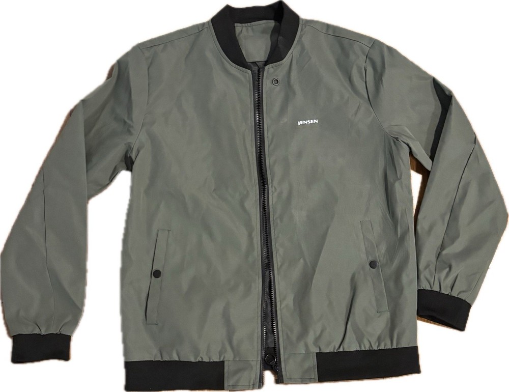 Jensen Revelation Mens Lightweight Bomber Jacket Size L Navy Blue Slim Fit