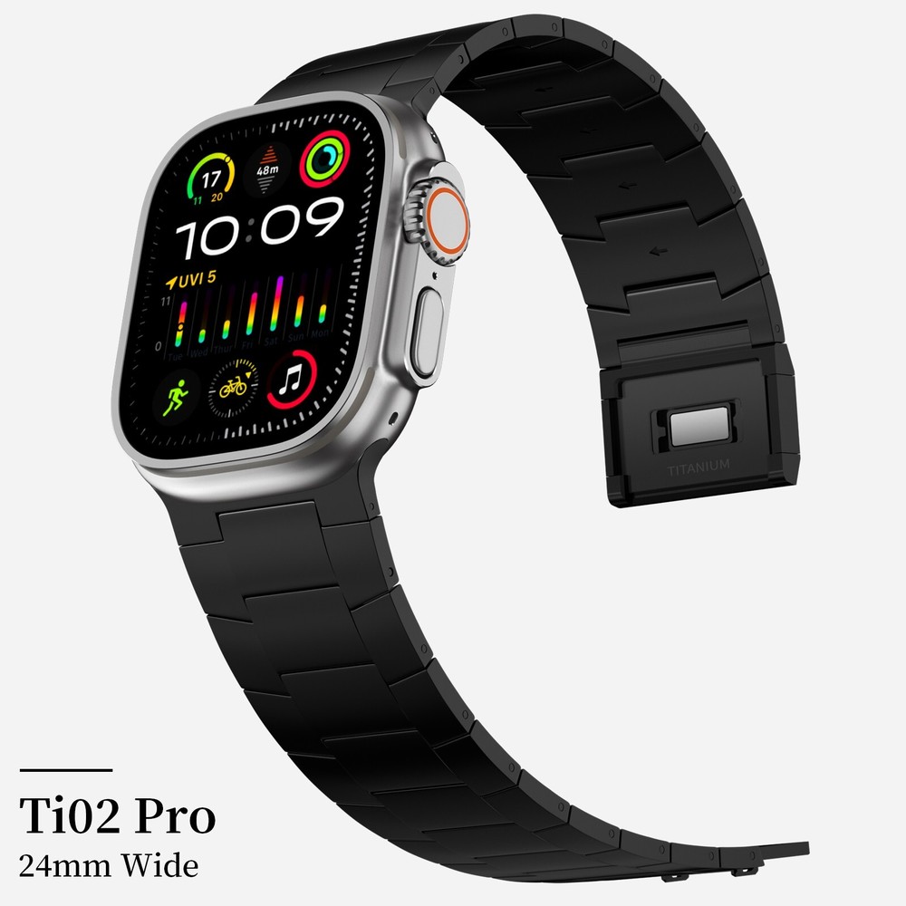 24mm Wide Watch belt Full Titanium Band with Magnetic Clasp for Apple Watch