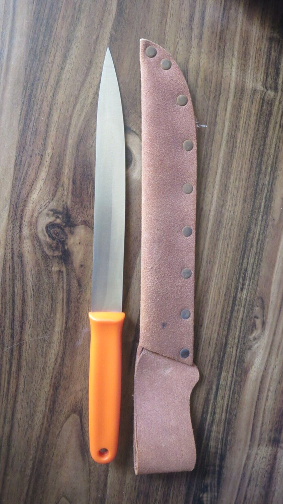 Henckels Friodur 8-inch Orange Slicer Knife with Sheath