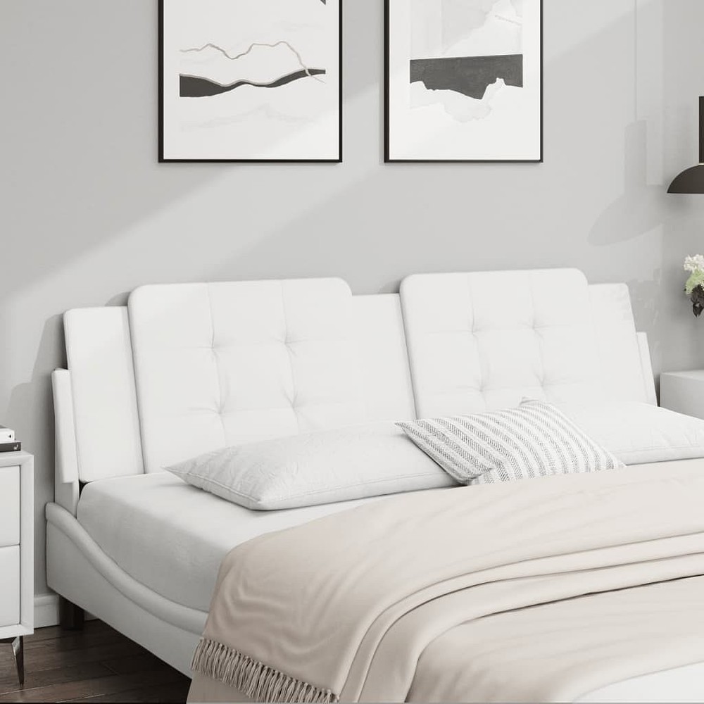 White Upholstered Headboard Cushion for Bed Comfort