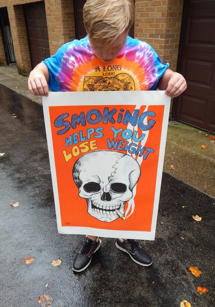 Reese James 1971 Vintage Smoking Weight Loss Poster Home Decor Art Print