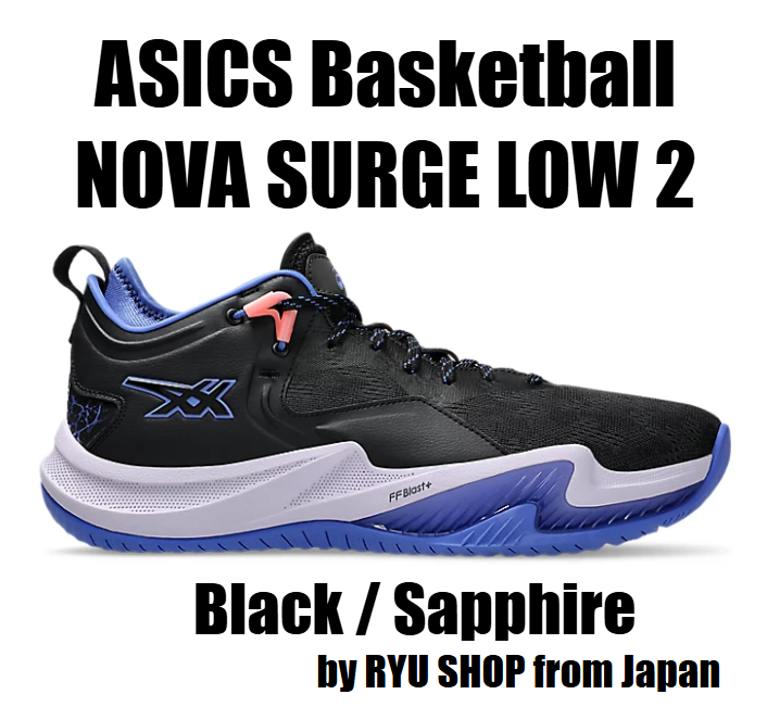 ASICS Basketball Shoes NOVA SURGE LOW 2 1061A051.001 Black / Sapphire