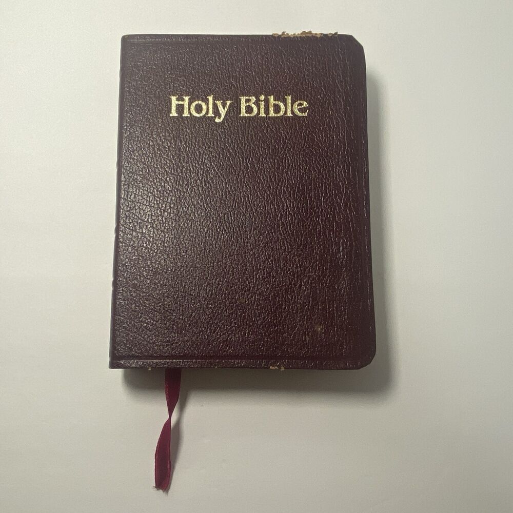 Vintage Burgundy Genuine Leather Bible - New King James Version