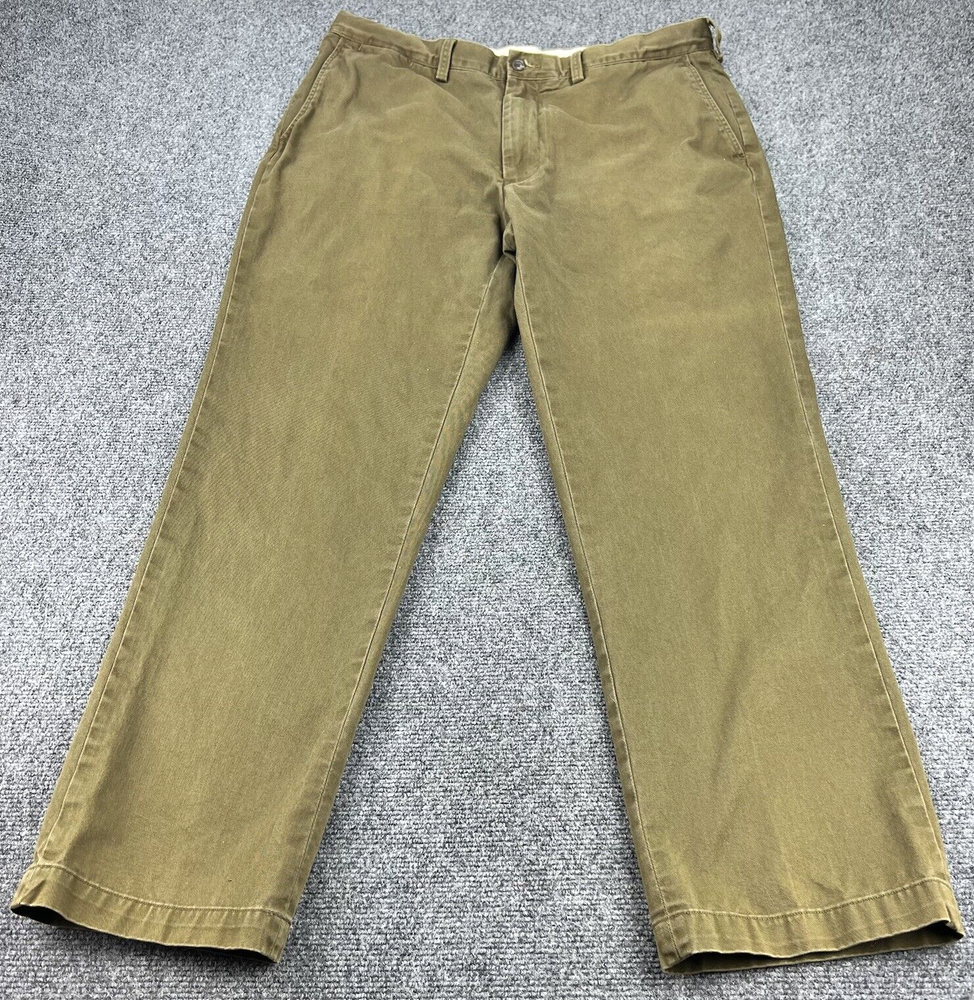 Polo Ralph Lauren Pants Men's 36x30 Brown Classic Fit Cotton Chino Casual Preppy