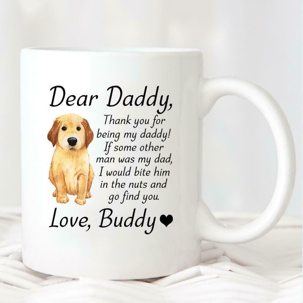 Personalized Dear Daddy Dog Dad Mug Custom Fathers Day Birthday Gift For Dad