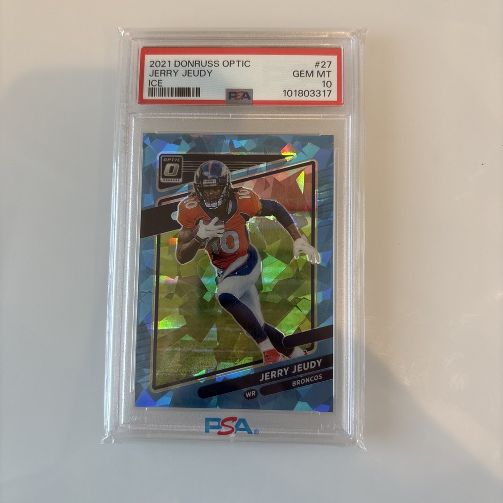 2021 Donruss Optic Jerry Jeudy Ice 09/15 PSA 10