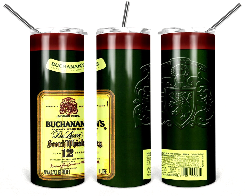 Buchanans Scotch Whiskey Multicolor 20 oz Insulated Tumbler Lid Straw New