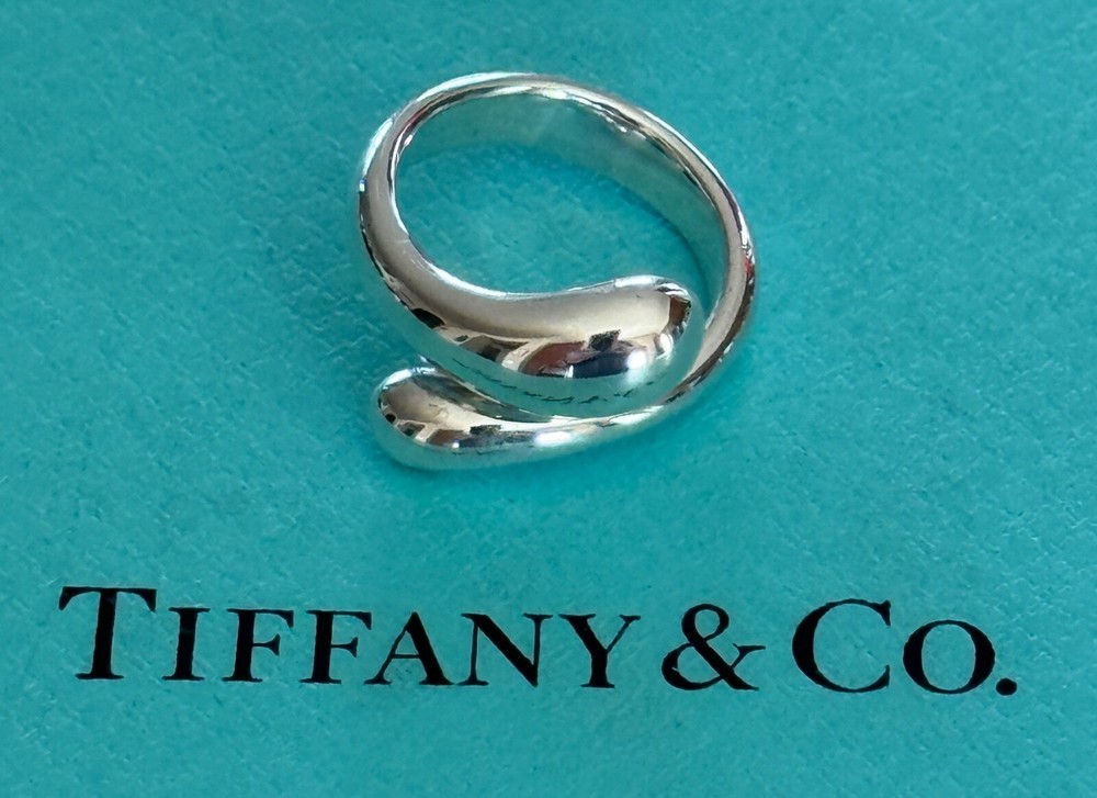 Tiffany & Co. Elsa Peretti Teardrop  Ring Sterling Silver 925   Size 6 US
