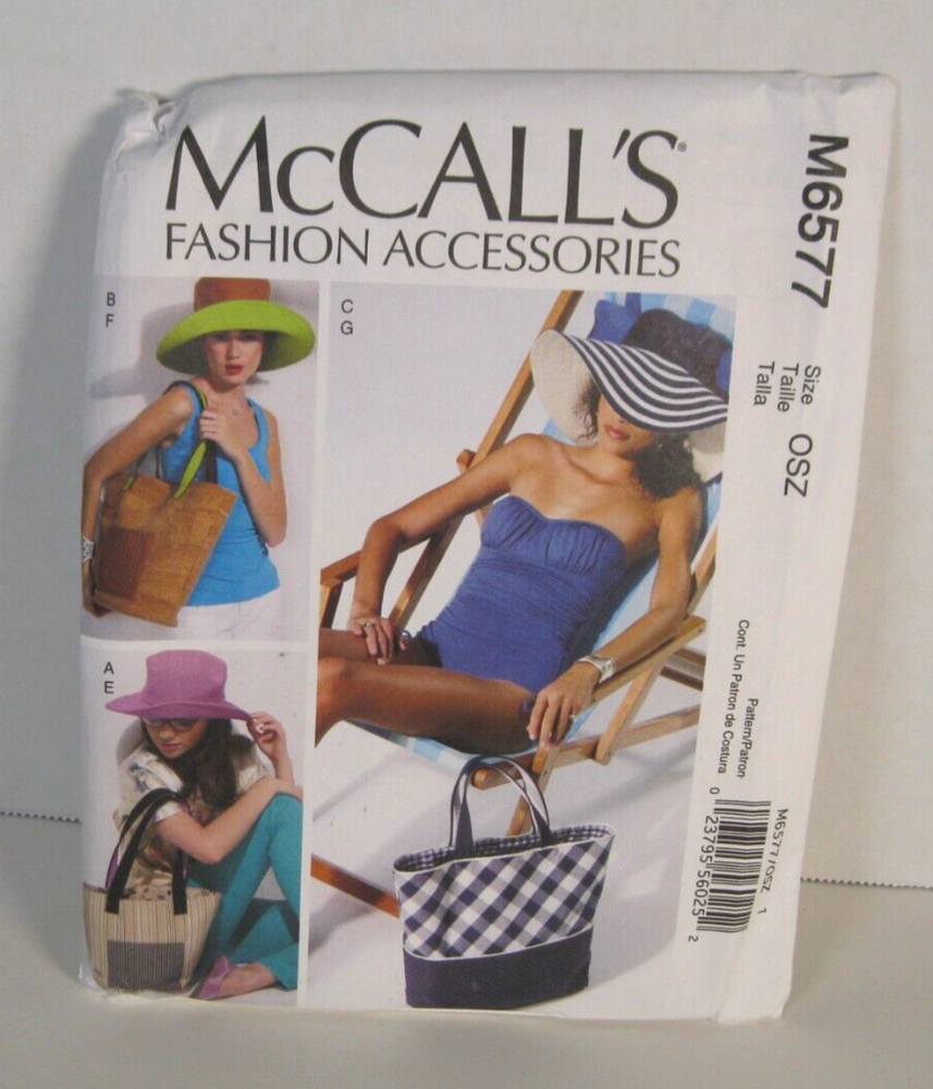 McCall's Fashion Accessories 6577 Hats & Totes (3 Styles Each) Pattern Uncut