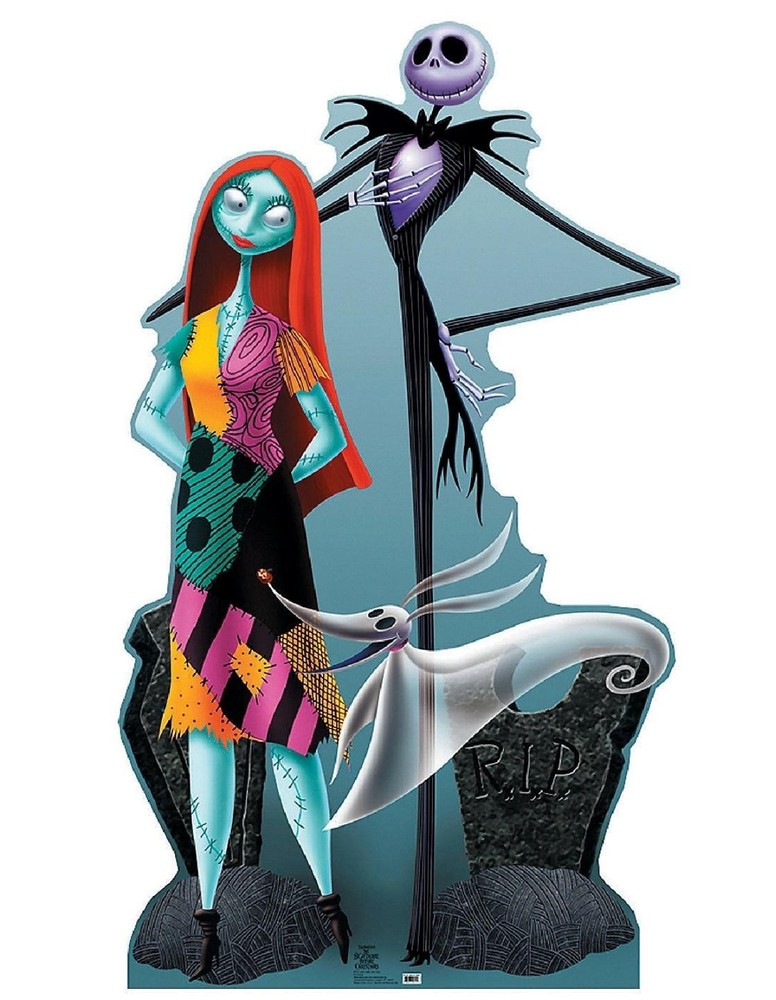 6-Foot Nightmare Before Christmas Jack and Sally Cardboard Standee Halloween Decor #597